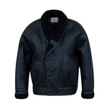 TIMOTHY Shearling Leather Jacket in Noir