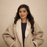TIMOTHY Shearling Leather Jacket in Biscuit