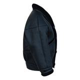 TIMOTHY Shearling Leather Jacket in Noir