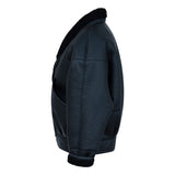 TIMOTHY Shearling Leather Jacket in Noir