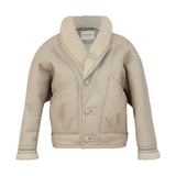 TIMOTHY Shearling Leather Jacket in Biscuit