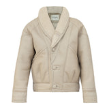 TIMOTHY Shearling Leather Jacket in Biscuit