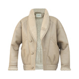 TIMOTHY Shearling Leather Jacket in Biscuit