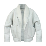 TIMOTHY Shearling Leather Jacket in Cloud White