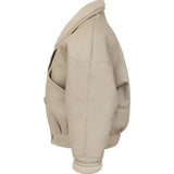 TIMOTHY Shearling Leather Jacket in Biscuit