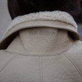 TIMOTHY Shearling Leather Jacket in Biscuit