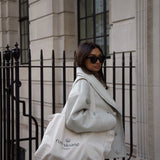 TIMOTHY Shearling Leather Jacket in Cloud White