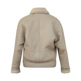 TIMOTHY Shearling Leather Jacket in Biscuit
