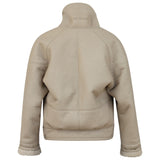 TIMOTHY Shearling Leather Jacket in Biscuit