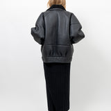 TIMOTHY Shearling Leather Jacket in Noir