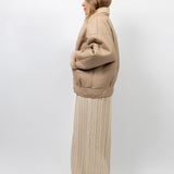 TIMOTHY Shearling Leather Jacket in Biscuit