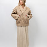 TIMOTHY Shearling Leather Jacket in Biscuit