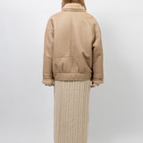 TIMOTHY Shearling Leather Jacket in Biscuit