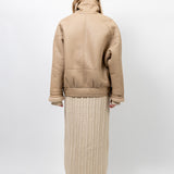 TIMOTHY Shearling Leather Jacket in Biscuit