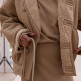 TIMOTHY Shearling Leather Jacket in Biscuit