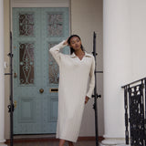 The Kensington Cable Knit Dress in Ecru