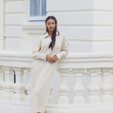 The Kensington Cable Knit Dress in Ecru