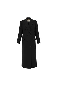 London Duster Coat in Onyx Black