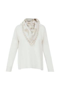Coco Sweater with Bandana in Milk White