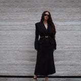 London Duster Coat in Onyx Black