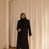 London Duster Coat in Onyx Black