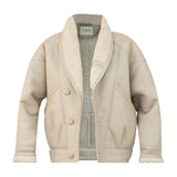 TIMOTHY MEN Shearling Leather Jacket in Biscuit