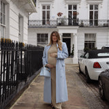 London Duster Coat in Powder Blue