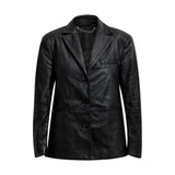 RUE Classic Leather Blazer in Embossed Croc