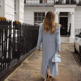 London Duster Coat in Powder Blue