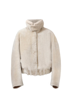 MAYFAIR Shearling Reversible Bomber in Snow Bear