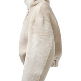 MAYFAIR Shearling Reversible Bomber in Snow Bear