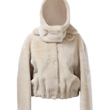 MAYFAIR Shearling Reversible Bomber in Snow Bear