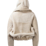 MAYFAIR Shearling Reversible Bomber in Snow Bear