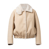 MAYFAIR Shearling Reversible Bomber in Snow Bear