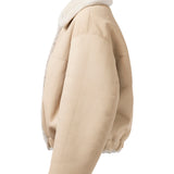 MAYFAIR Shearling Reversible Bomber in Snow Bear