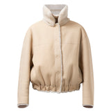 MAYFAIR Shearling Reversible Bomber in Snow Bear