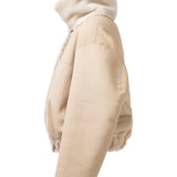 MAYFAIR Shearling Reversible Bomber in Snow Bear