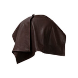 DELILAH Double Faced Leather Cape in Espresso Brown