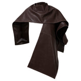 DELILAH Double Faced Leather Cape in Espresso Brown