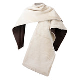 DELILAH Double Faced Leather & Shearling Cape in Espresso Brown