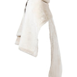 DELILAH Double Faced Leather & Shearling Cape in Espresso Brown