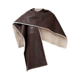 DELILAH Double Faced Leather & Shearling Cape in Espresso Brown