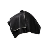 DELILAH Double Faced Leather & Shearling Cape in Noir