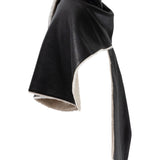 DELILAH Double Faced Leather & Shearling Cape in Noir