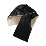 DELILAH Double Faced Leather & Shearling Cape in Noir