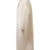 MAYFAIR Shearling Reversible Wrap Coat in Snow Bear