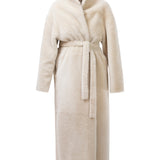 MAYFAIR Shearling Reversible Wrap Coat in Snow Bear