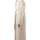 MAYFAIR Shearling Reversible Wrap Coat in Snow Bear