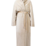 MAYFAIR Shearling Reversible Wrap Coat in Snow Bear