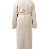 MAYFAIR Shearling Reversible Wrap Coat in Snow Bear